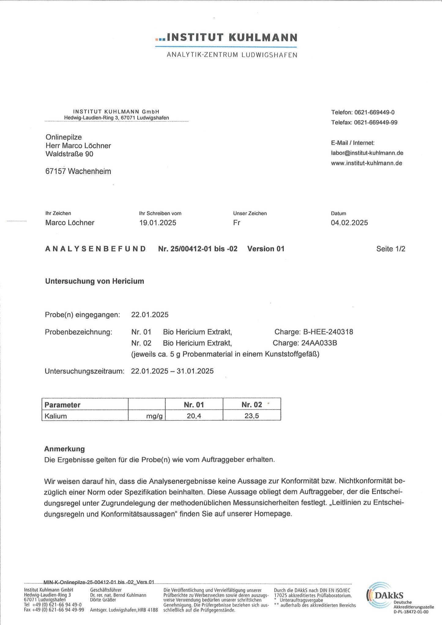 Kontrollierte Qualität - Onlinepilze