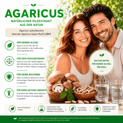 "Agaricus" Bio Vitalpilz Extrakt – Wohlbefinden & Balance - Onlinepilze