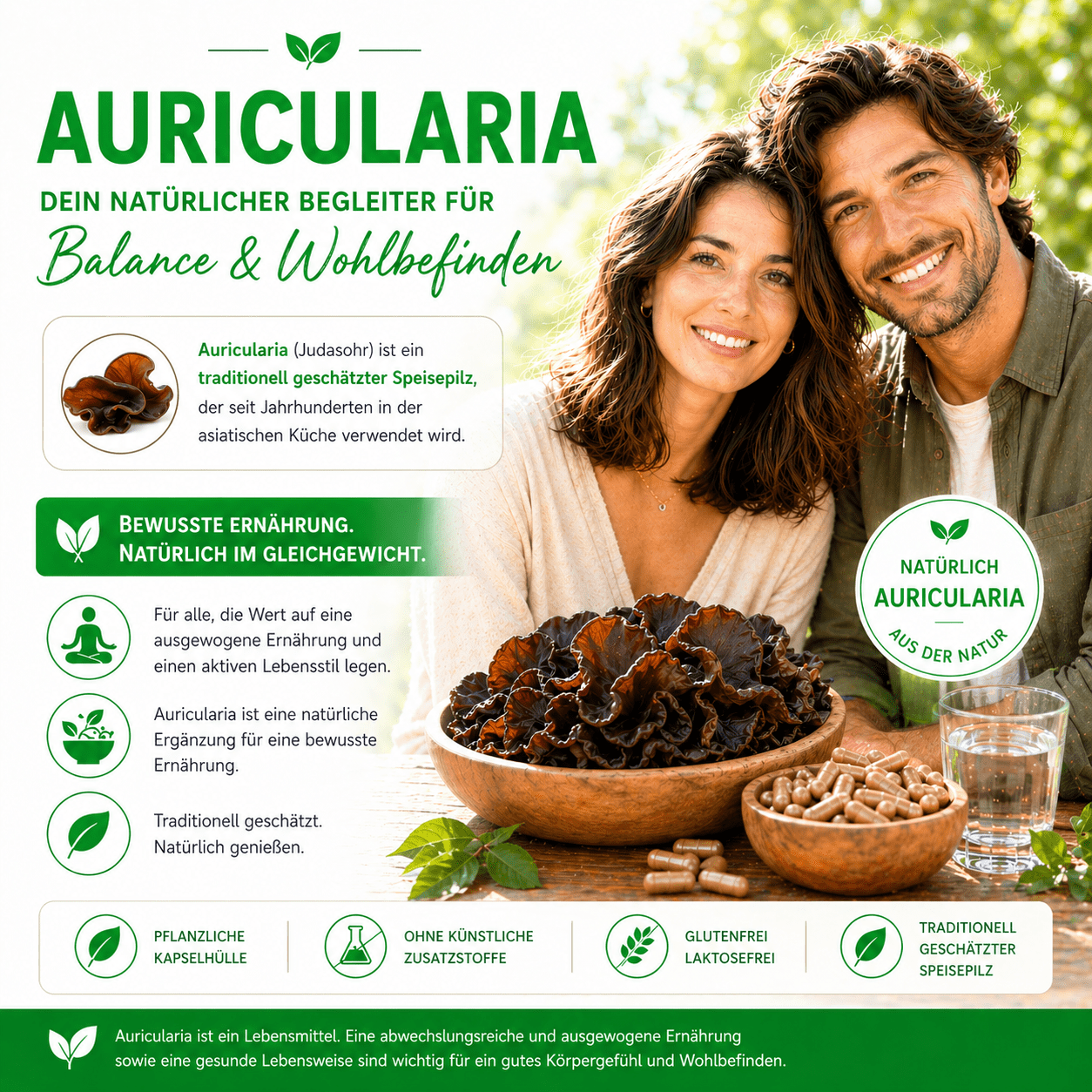 "Auricularia" Bio Vitalpilz Extrakt – Balance & Leichtigkeit - Onlinepilze