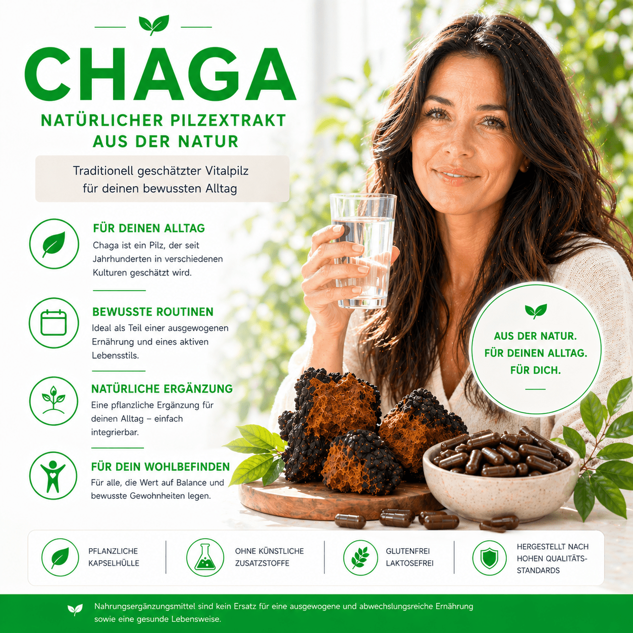 "Chaga" Bio Vitalpilz Extrakt – Wohlbefinden & Kraft der Natur - Onlinepilze