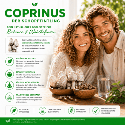 "Coprinus" Bio Vitalpilz Extrakt – Wohlbefinden & Ernährung - Onlinepilze