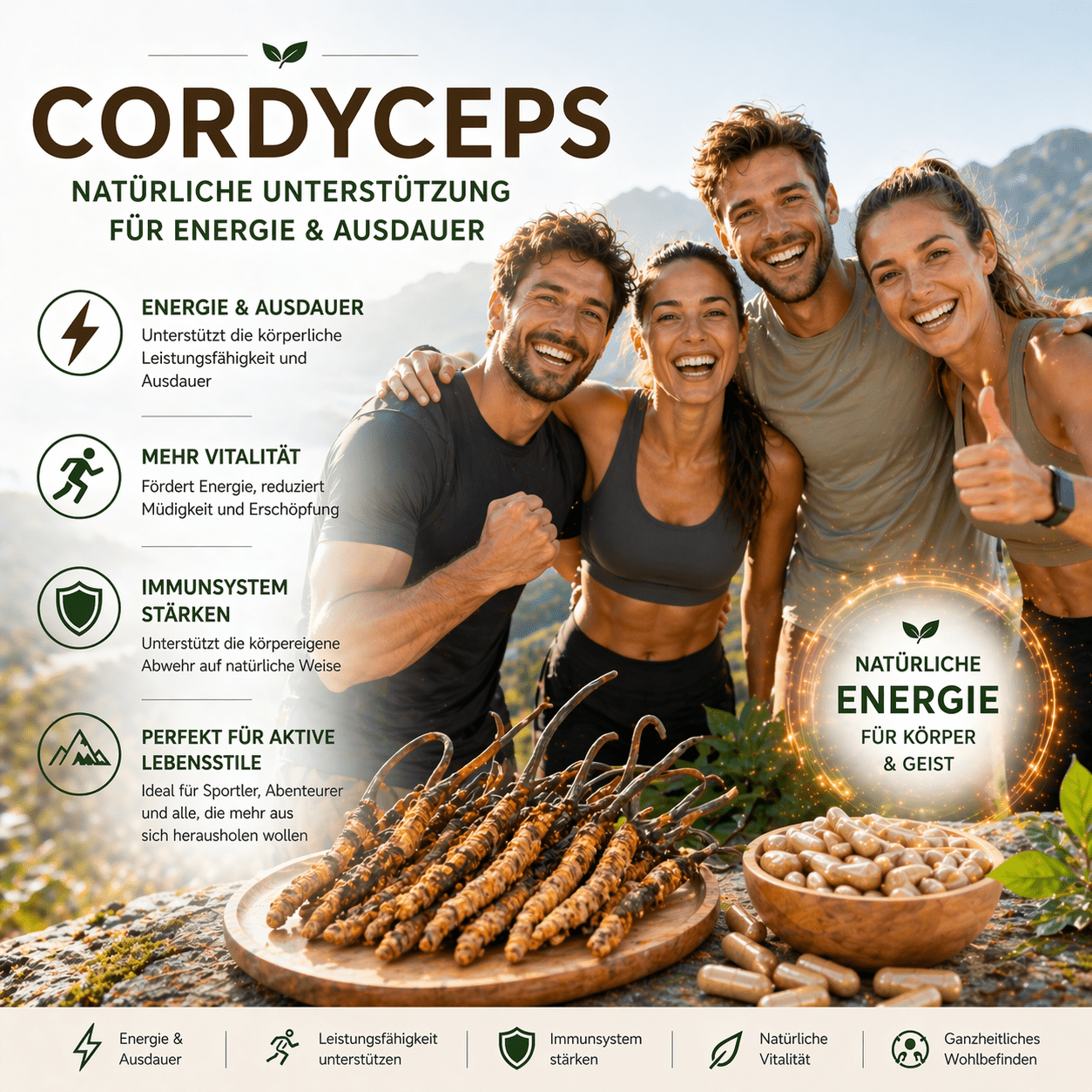 "Cordyceps" Bio Vitalpilz Extrakt – Energie & Ausdauer - Onlinepilze