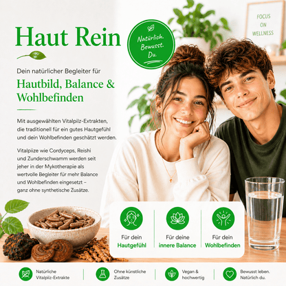 "Haut Rein" Bio Vitalpilz - Extrakt | Reines Hautgefühl - Onlinepilze