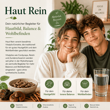 "Haut Rein" Bio Vitalpilz - Extrakt | Reines Hautgefühl - Onlinepilze