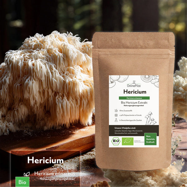 "Hericium" Bio Vitalpilz Extrakt – Fokus & Klarheit - OnlinePilze