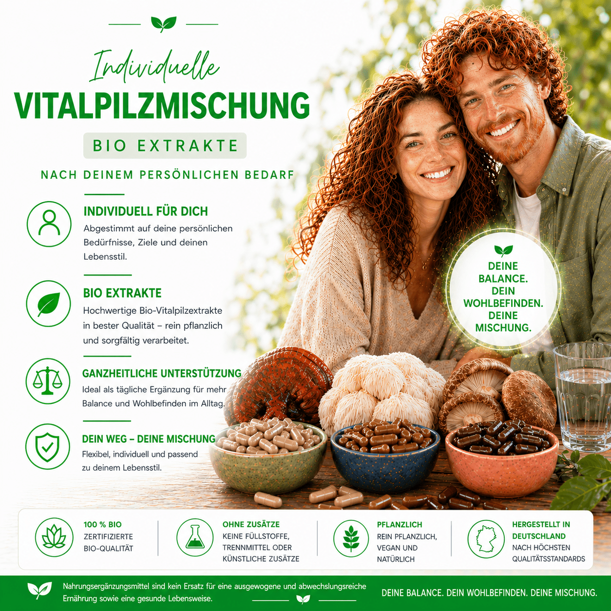 "Individuelle" Vitalpilz Mischung – Bio Extrakte nach deinem Bedarf - Onlinepilze