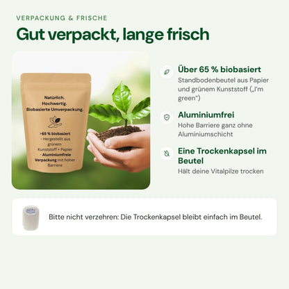 Biobasierter Standbodenbeutel mit Trockenkapsel – Auricularia