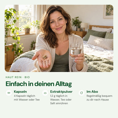 Haut Rein einfach im Alltag einnehmen – Kapseln oder Extraktpulver