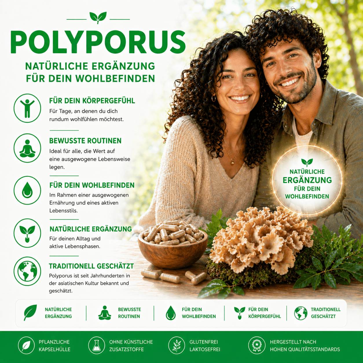 "Polyporus" Bio Vitalpilz Extrakt – Leichtgefühl & Balance - Onlinepilze