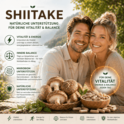 "Shiitake" Bio Vitalpilz Extrakt – Vitalität & Gleichgewicht - Onlinepilze
