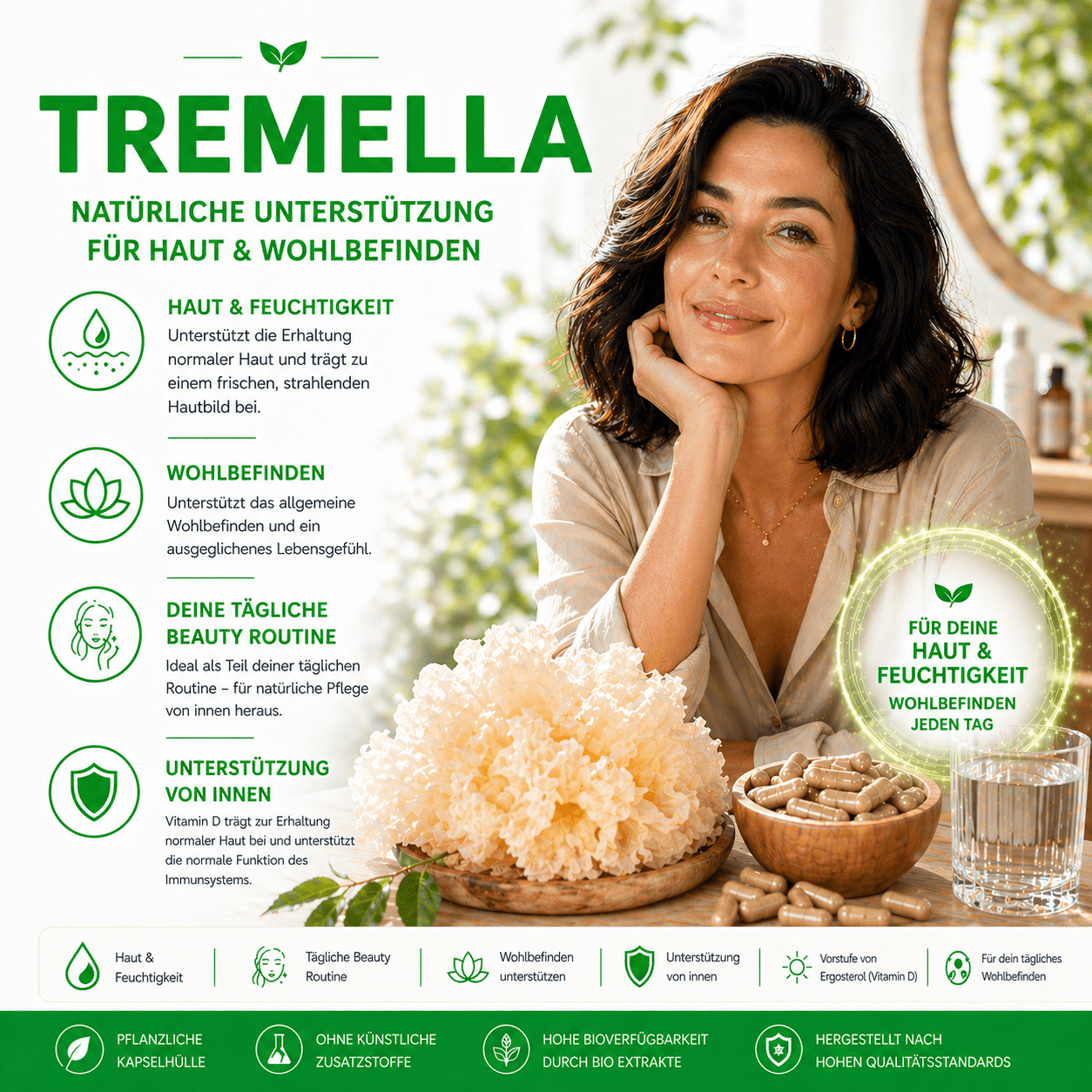 "Tremella" Bio Vitalpilz Extrakt – Haut & Feuchtigkeit - Onlinepilze