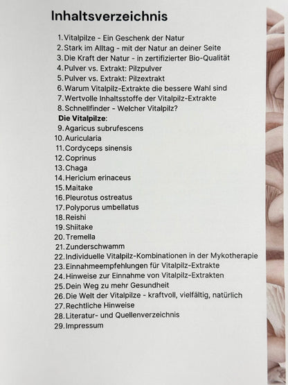 Vitalpilze in der Mykotherapie - Booklet in A5 - Ein verständlicher Wegweiser - Onlinepilze